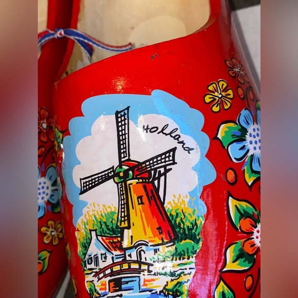 NATUURLIJK GOED WOODEN HOLLAND CLOG SHOES WINDMILL EUC - Picture 6 of 10